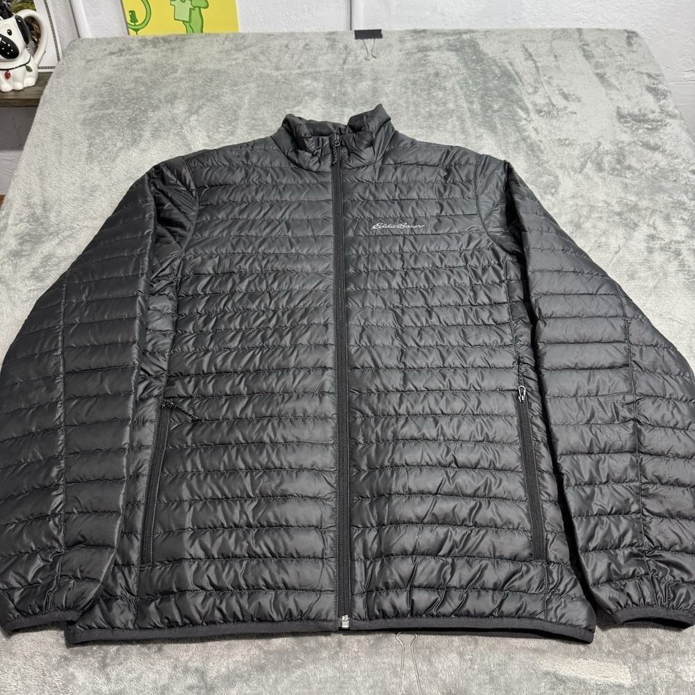 Eddie Bauer EB650 Down Jacket Black Lightweight Puffer Size M Outdoor Camping